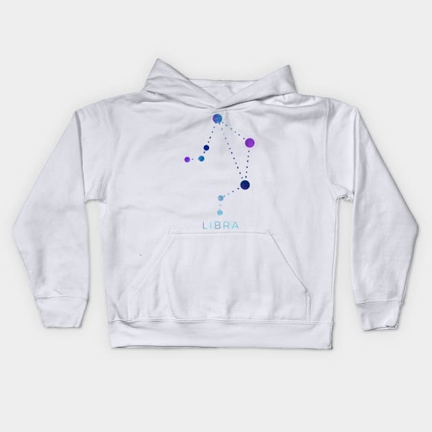 LIBRA STAR CONSTELLATION ZODIAC SIGN Kids Hoodie by deificusArt